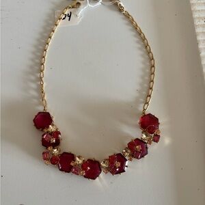 Talbots Red and Gold Statement Necklace